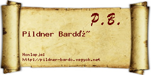 Pildner Bardó névjegykártya